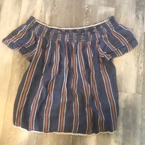 Striped off the shoulder blouse